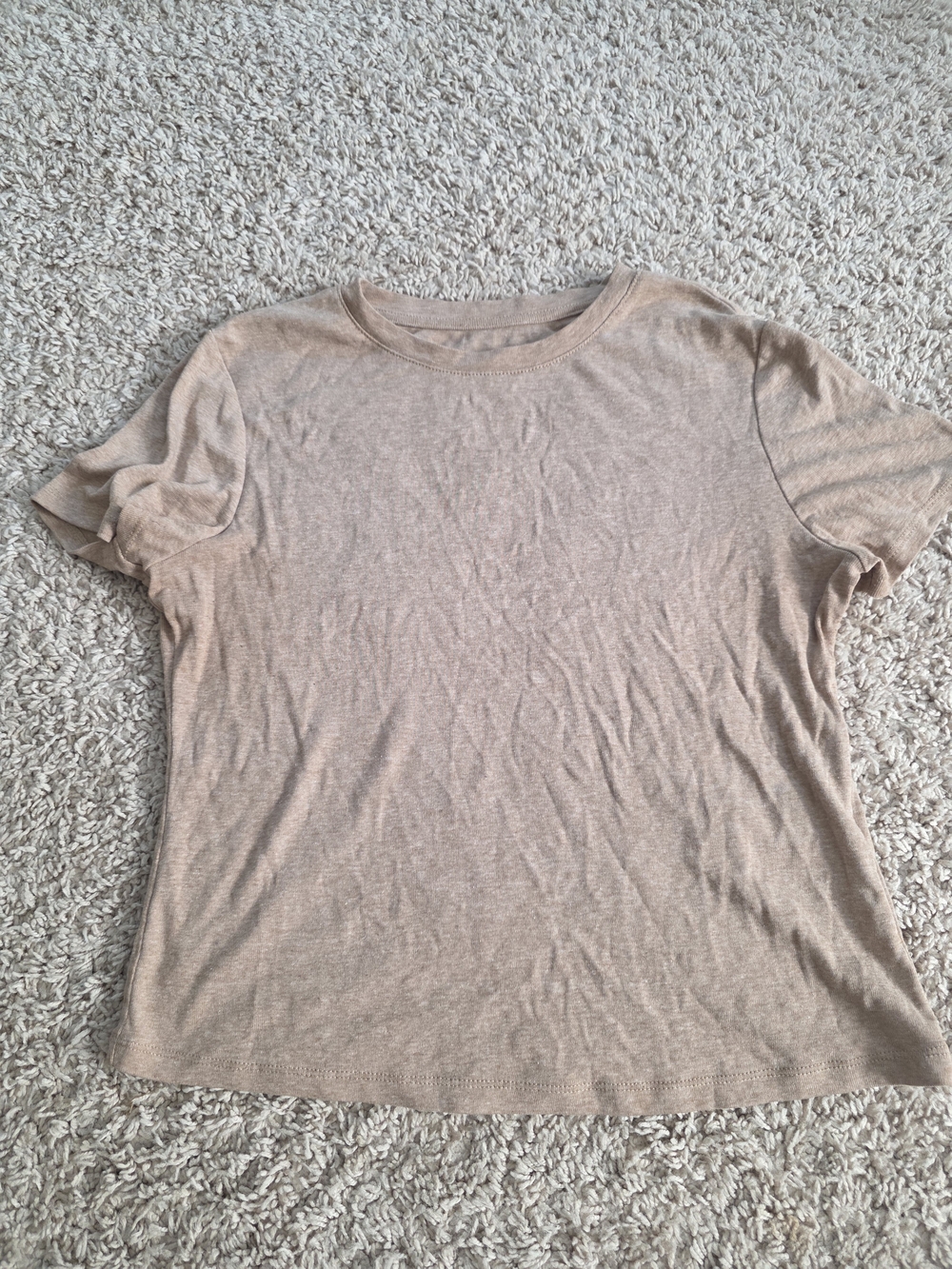 Zara Short Sleeve Crewneck Tee in Light Beige
